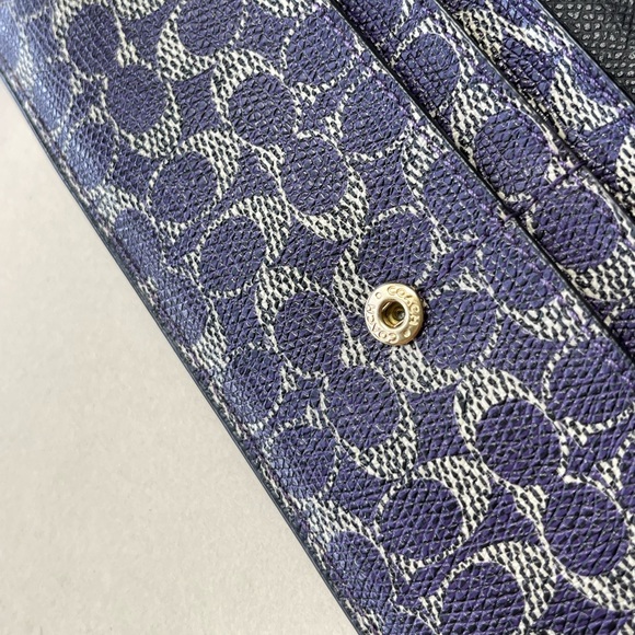 (new+tag) Coach signature monogram classic violet black soft wallet - Picture 5 of 15
